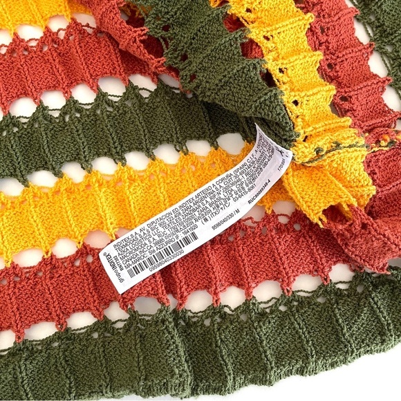 Zara Multi-coloured Striped Crochet Knit Midi Maxi Dress - Picture 12 of 14